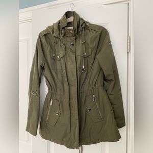 Michael Kors hunter green rain coat / windbreaker